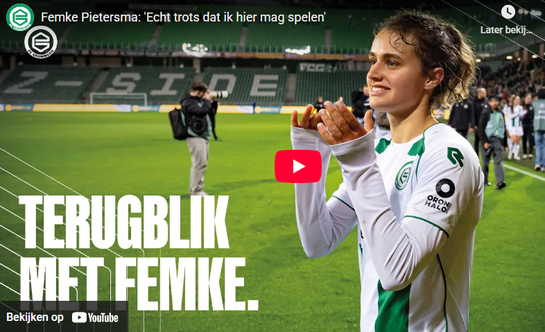 Femke Pietersma is echt trots dat ze bij FC Groningen Vrouwen mag spelen