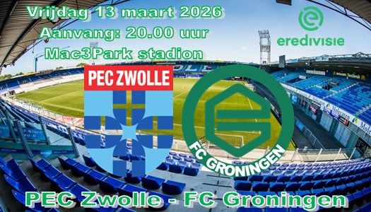 PEC Zwolle en FC Groningen delen de punten, 1-1.