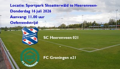FC Groningen o21 oefent in en tegen Heerenveen