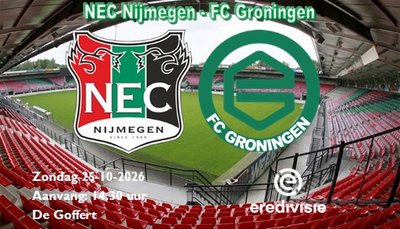 FC Groningen geeft een 0-2 voorsprong weg in Nijmegen, 2-2.